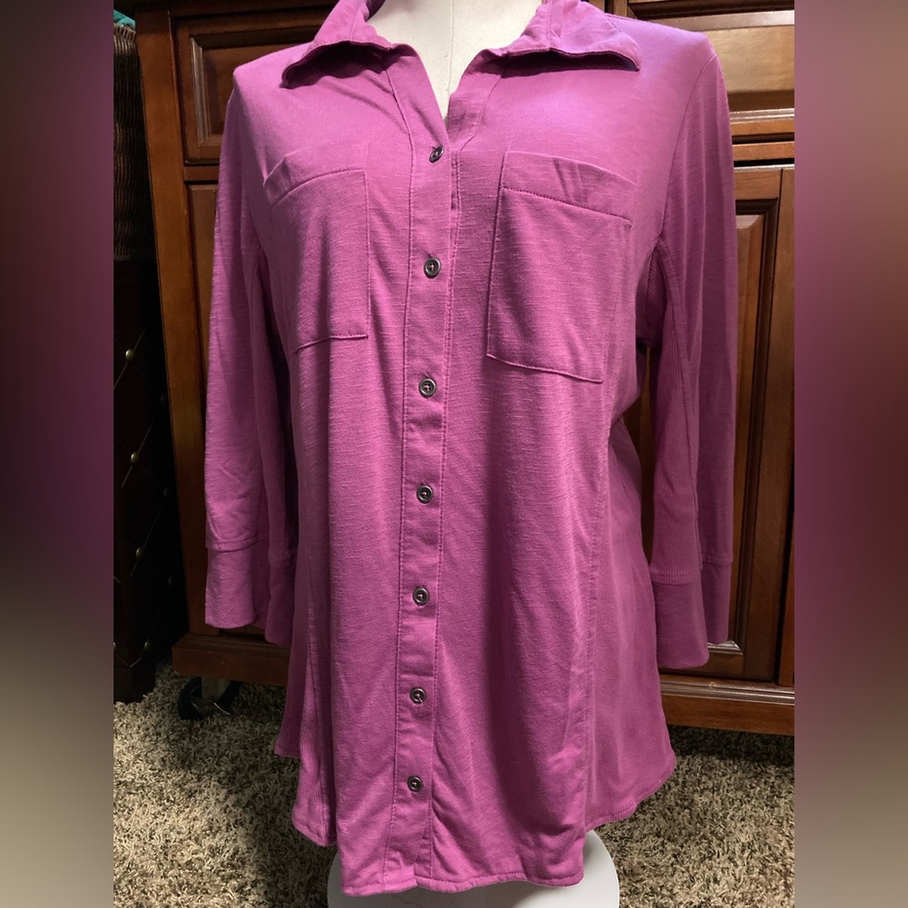 Great Northwest Indigo button-down top